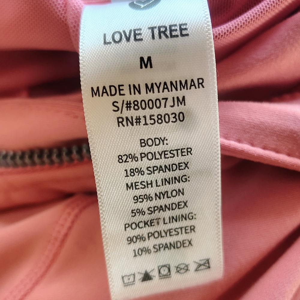 Love Tree | Hooded "Define" Style Full-Zip Athletic Jacket in Rose Pink | Size M - Picture 10 of 10